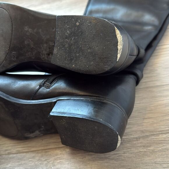 RALPH LAUREN Makaila Black Leather Riding Boots Size 6.5 Designer Classic - Picture 7 of 8